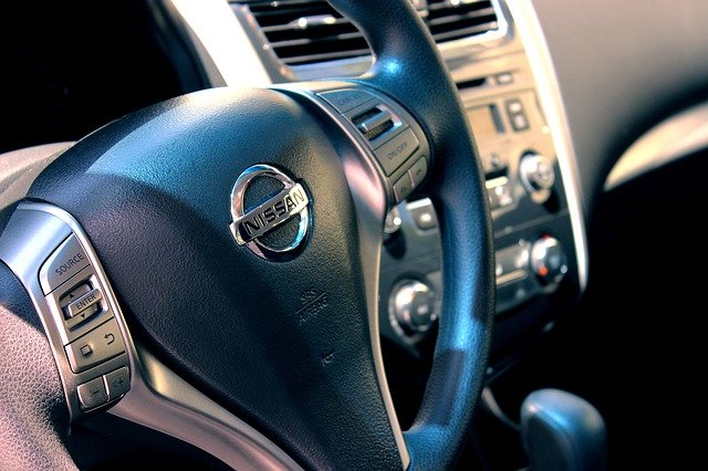 interior image of car steering wheel